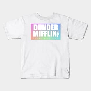 Pastel Dunder Mifflin Logo Kids T-Shirt